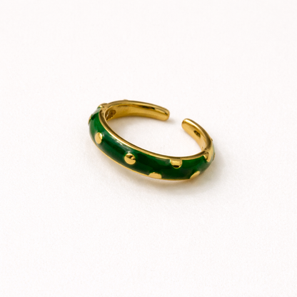 Bottle Green Enamel Ring