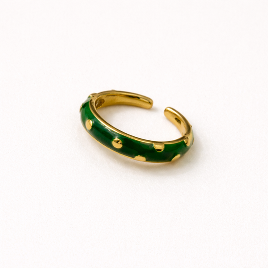 Bottle Green Enamel Ring