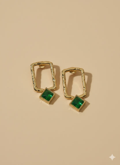Emerald Frame Earrings