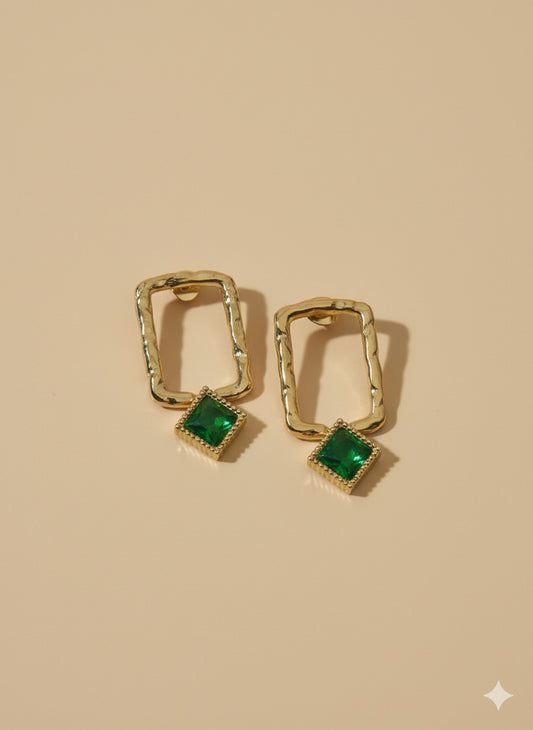 Emerald Frame Earrings