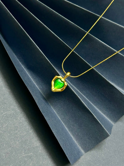 Green Heart Necklace