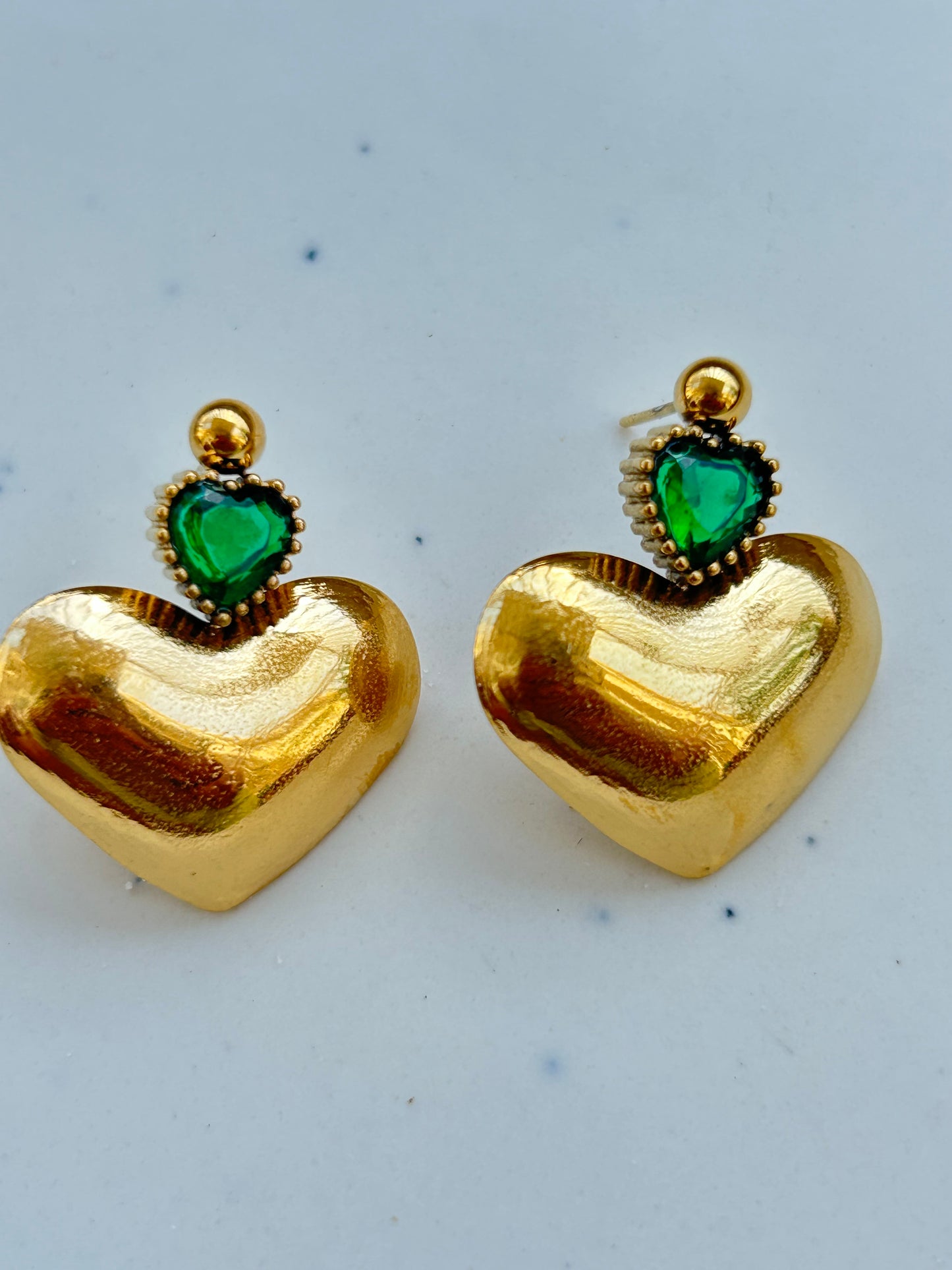 Emerald Heart Earrings