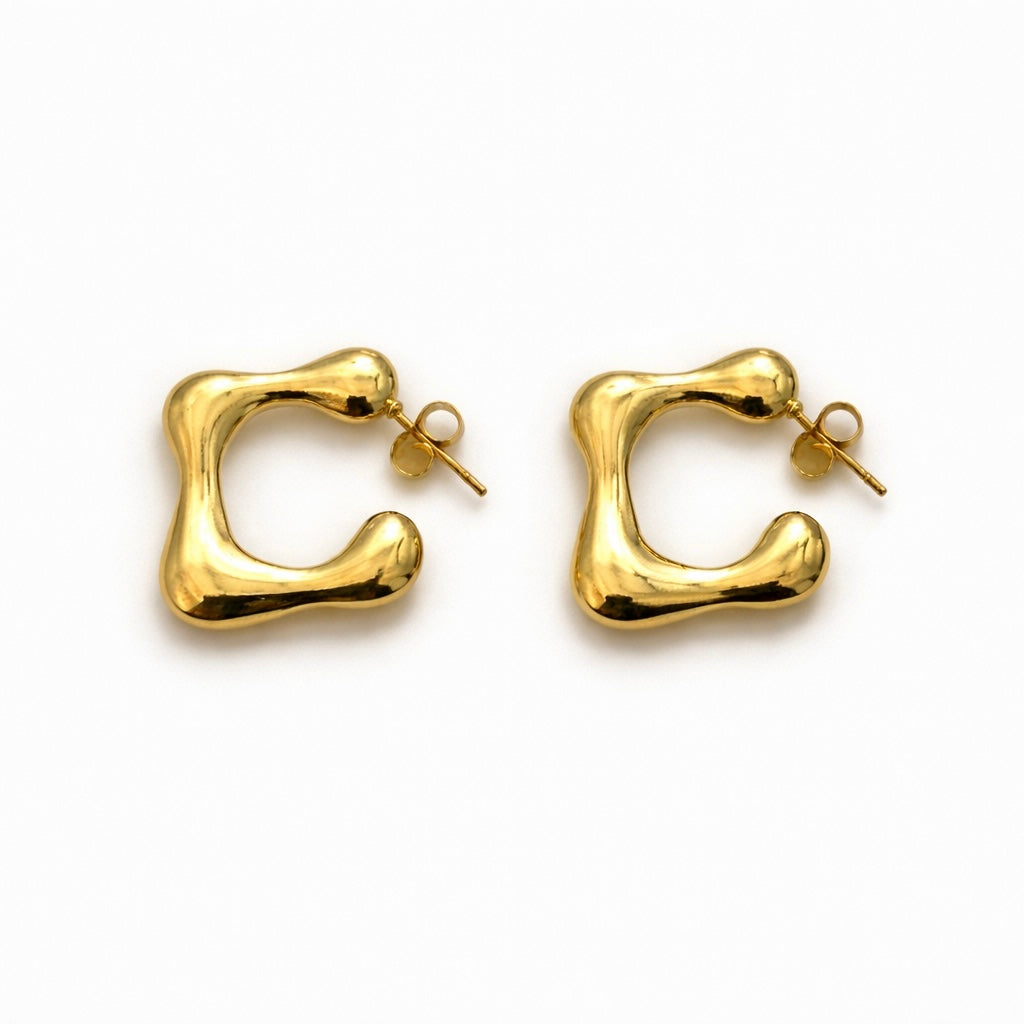 Melted Gold Hoops