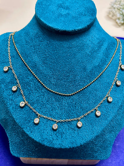 Double Layered Diamond Necklace