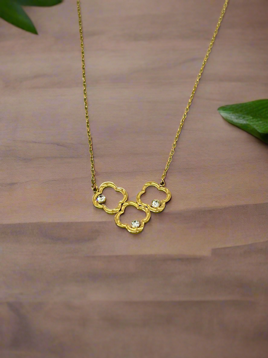 Golden Clover Charm Necklace