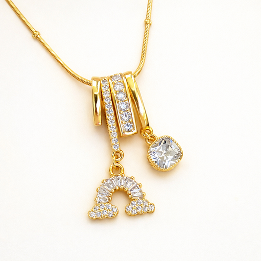 Golden Sparkle Charm Necklace
