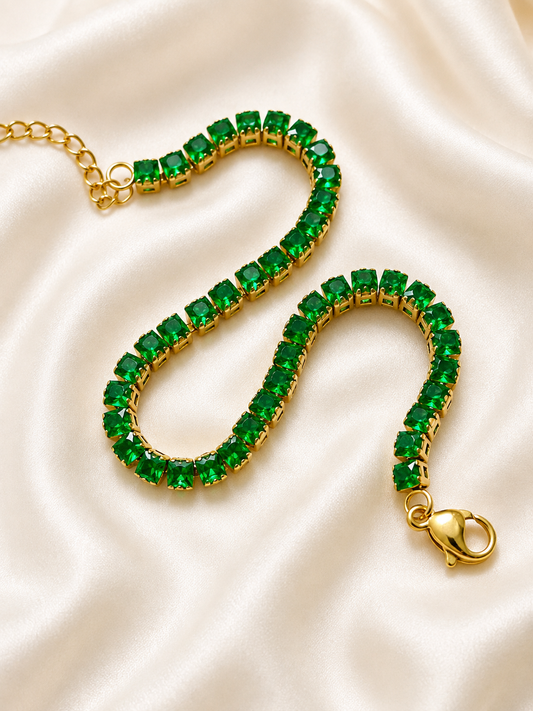 Green Tennis Bracelet