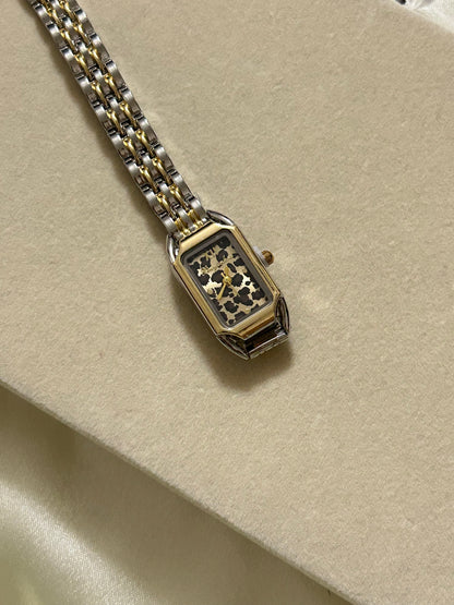Dual Tone Animal Print Watch