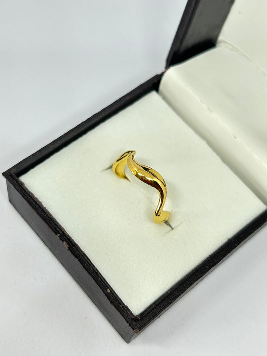 Golden Wave Adjustable Ring