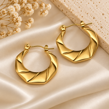 Sculpted Gold Hoops