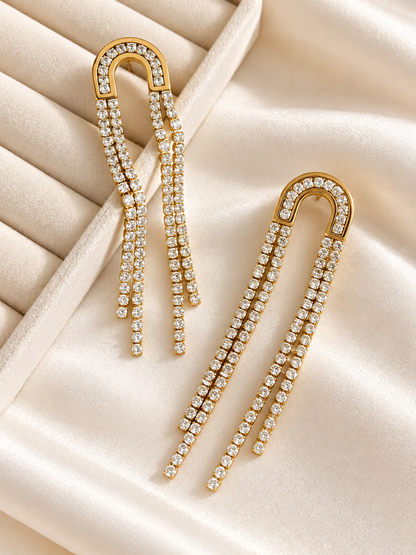 Crystal U Shape Earrings