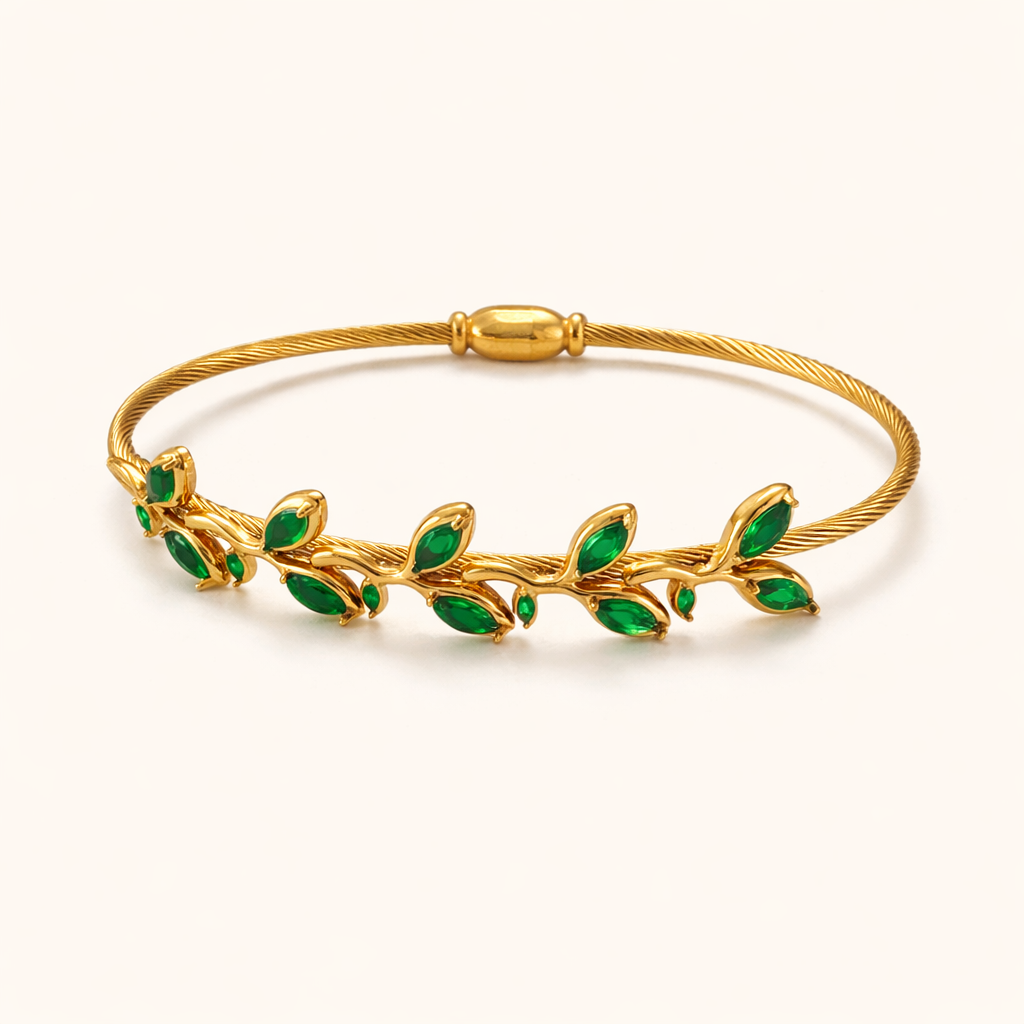 Emerald Leaf Bracelet