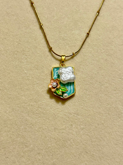 Turquoise Floral Pendant