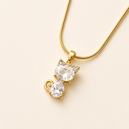 Diamond Kitten Necklace