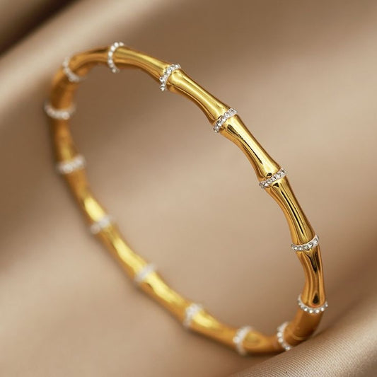 Golden Diamond Bamboo Bracelet