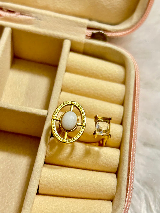 Pearl & Diamond Adjustable Ring