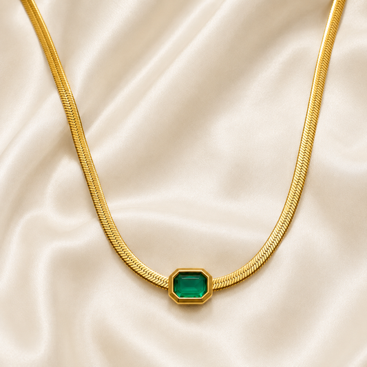 Green Snake Chain Necklace