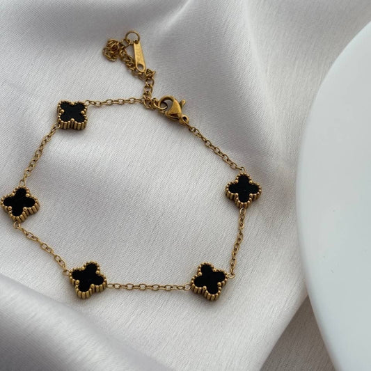 Black Mini Clover Bracelet