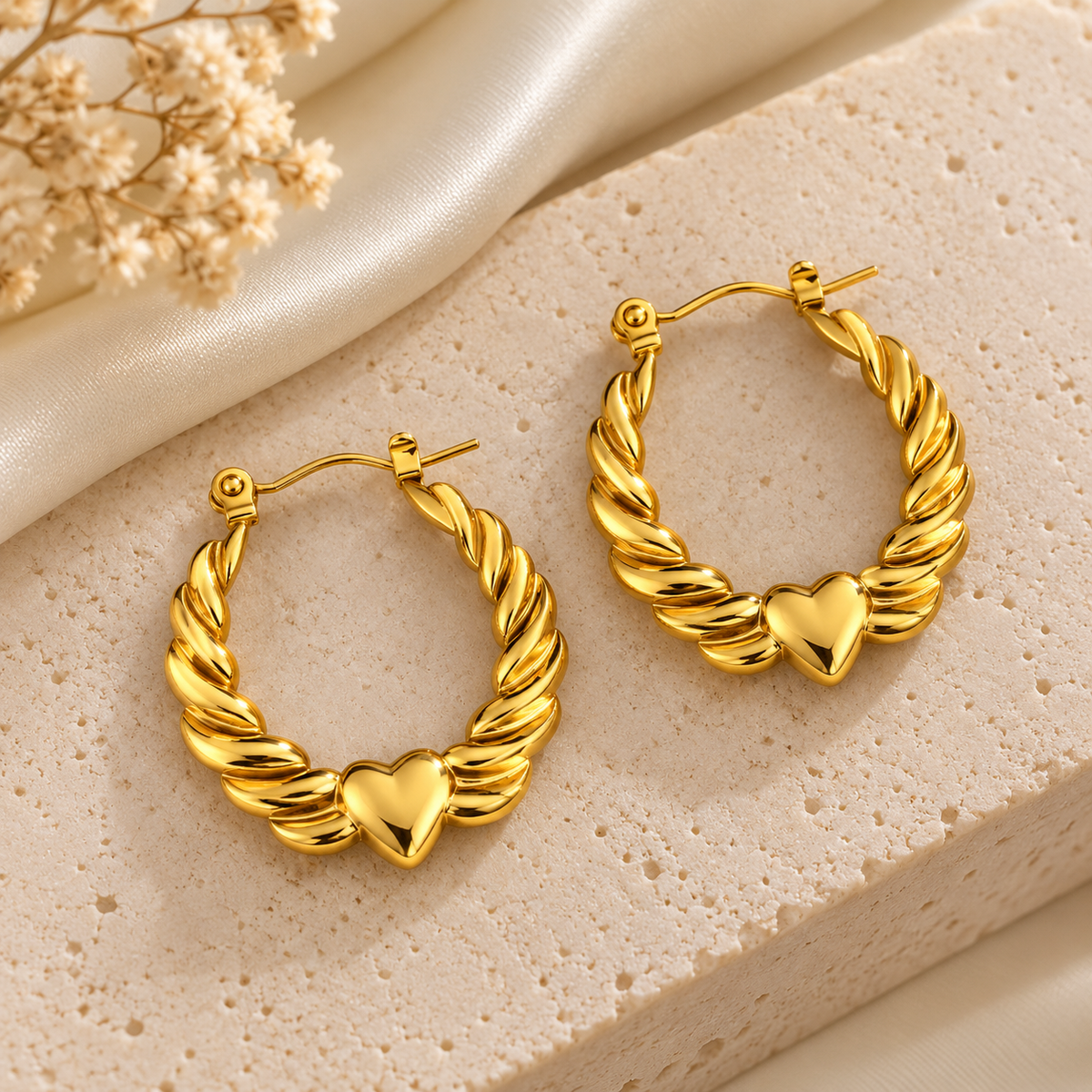 Heart Twist Hoops
