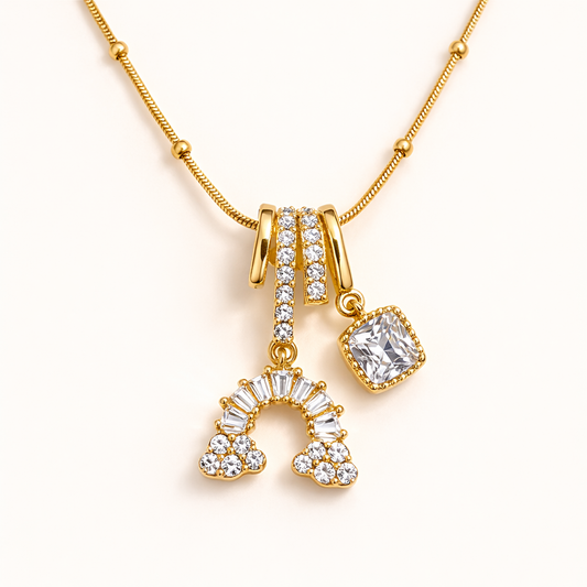 Golden Sparkle Charm Necklace(Mini)