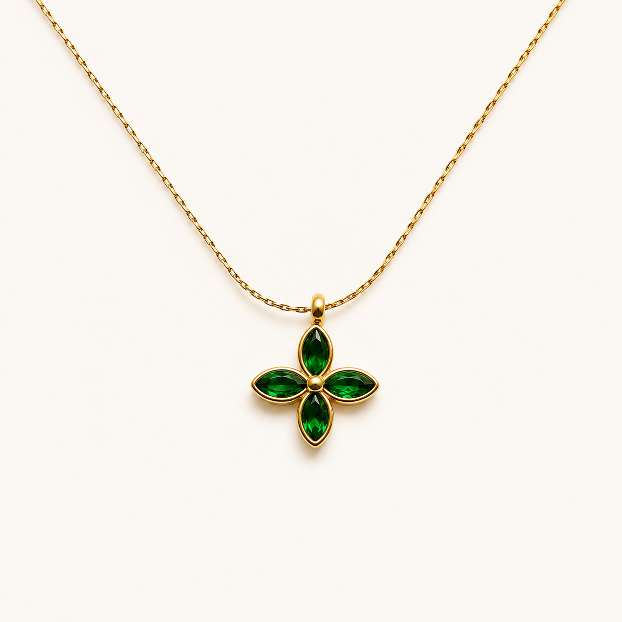 Dainty Green Flower Necklace