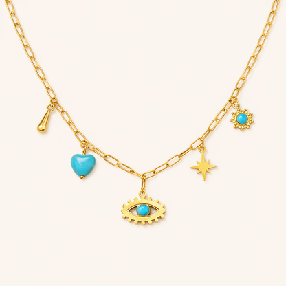 Evil Eye Blue Charms Necklace