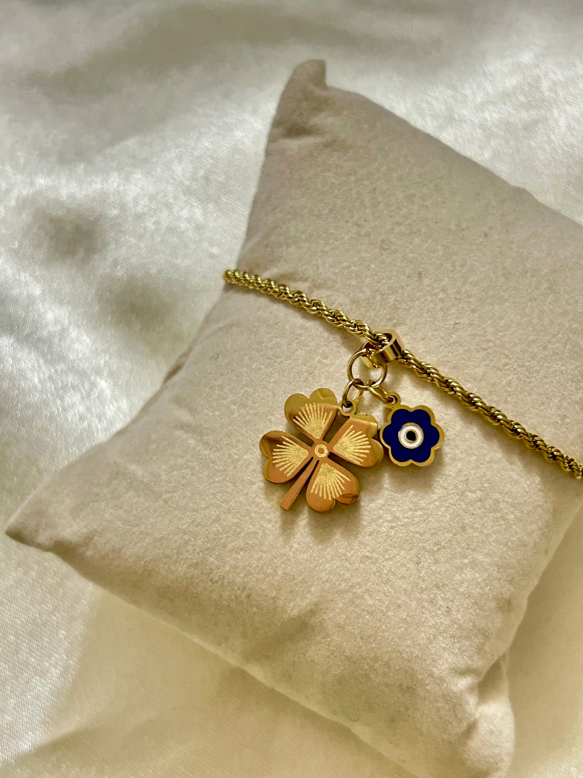 Clover Evil Eye Bracelet