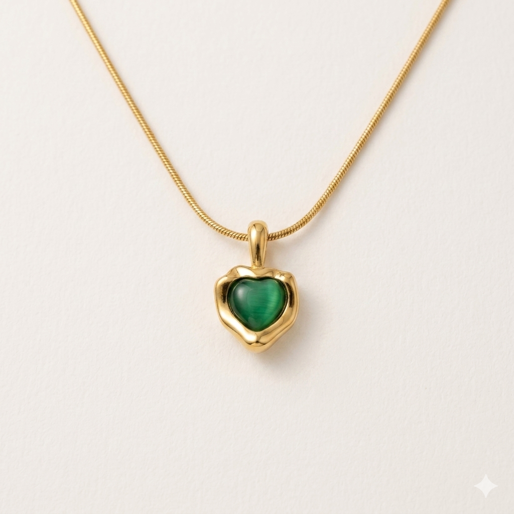 Green Heart Necklace