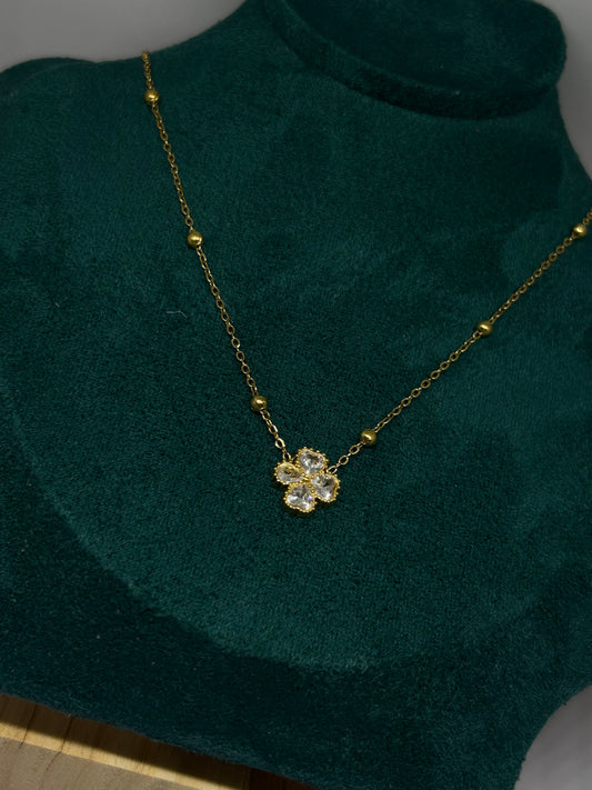 Golden Clover Sparkle Necklace