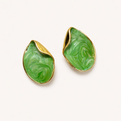 Emerald Leaf Earrings