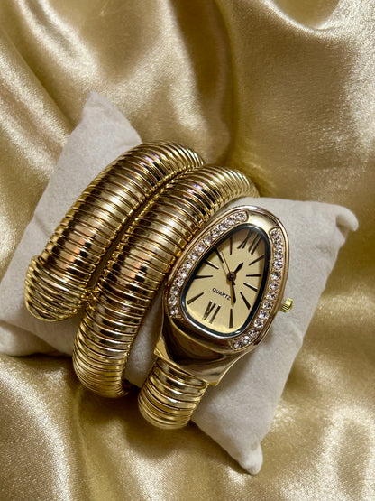 Diamond Snake Watch(Beige Dial)