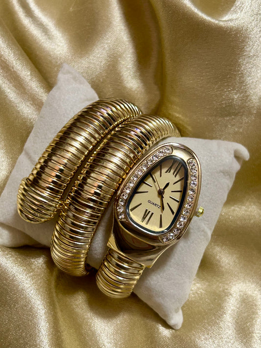 Diamond Snake Watch(Beige Dial)