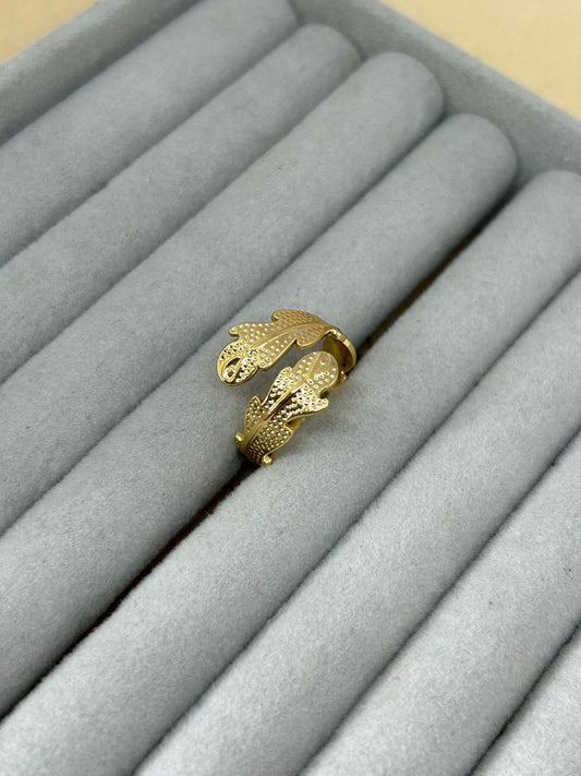 Feather Glow Adjustable Ring