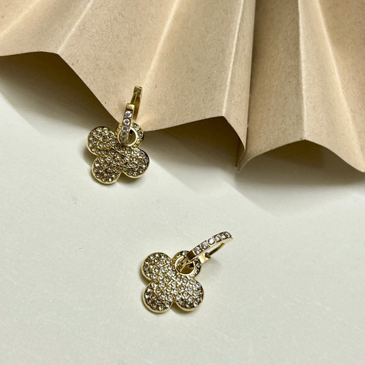 Diamond Clover Hoops