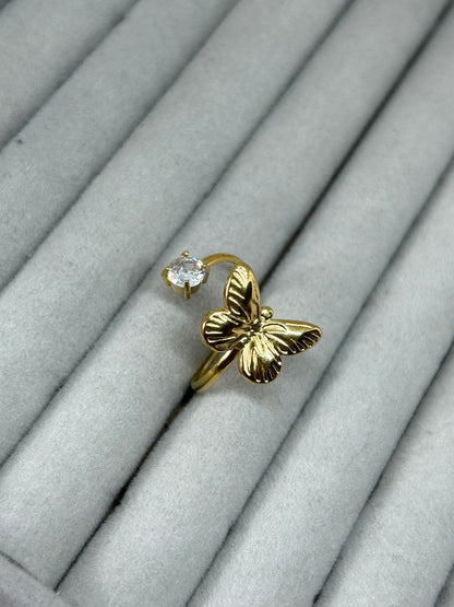 Butterfly Glow Adjustable Ring
