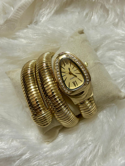 Diamond Snake Watch(Beige Dial)