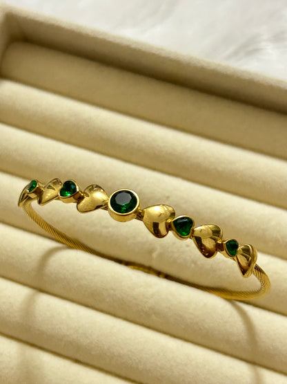 Green Hearts Bracelet