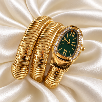 Diamond Snake Watch(Green Dial)