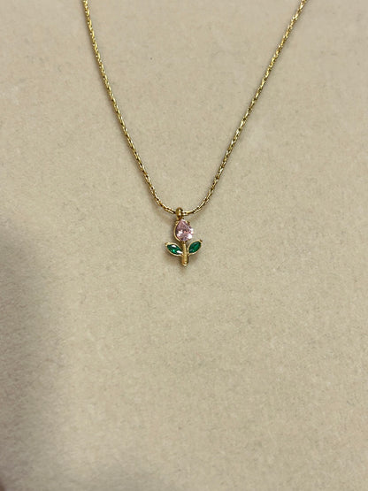Pink Tulip Necklace