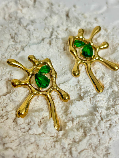 Emerald Splash Earrings