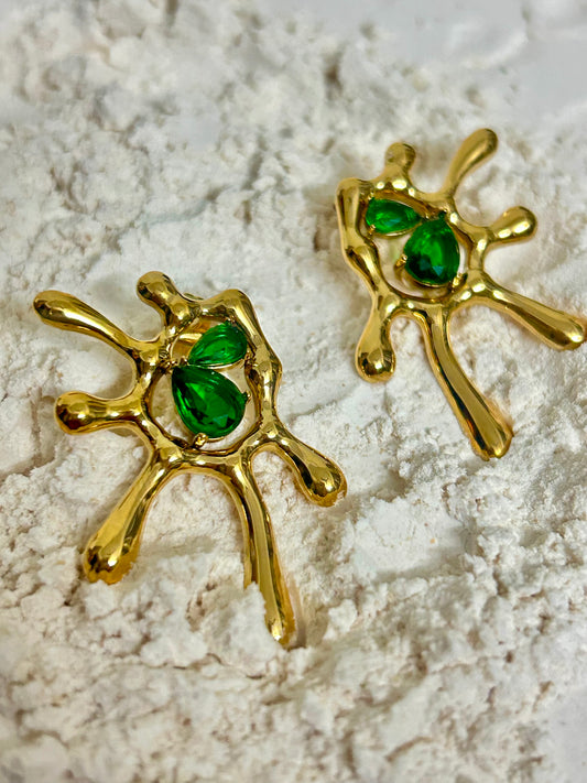 Emerald Splash Earrings