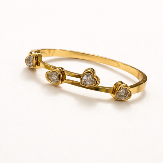 Crystal Heart Bracelet(Thin Wrist)