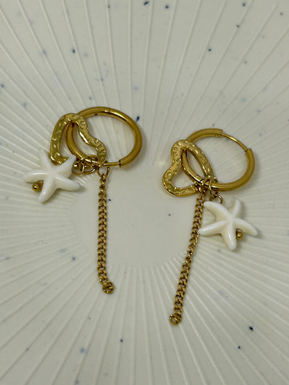 Starfish Charm Hoop Earrings