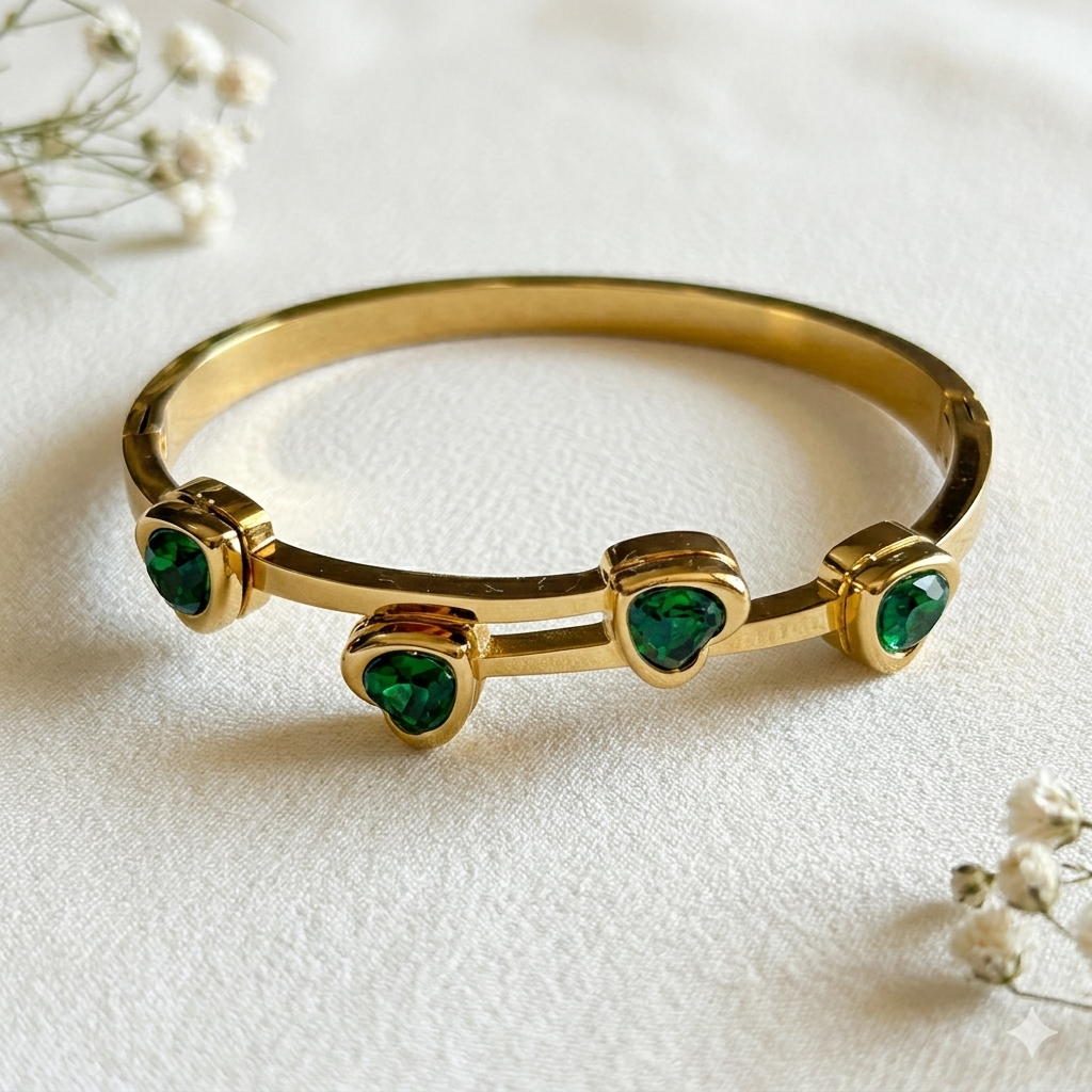 Emerald Heart Bracelet