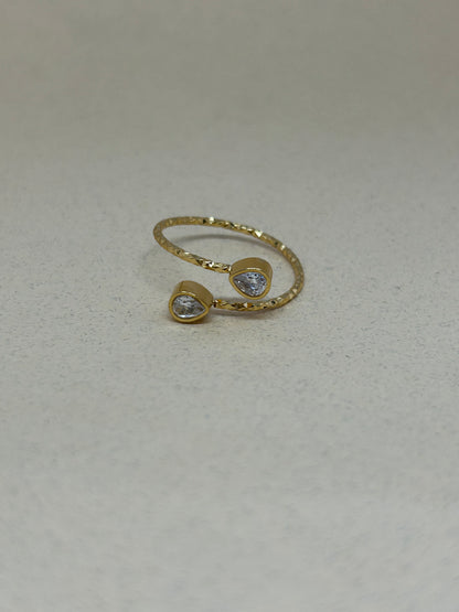 Crystal Droplet Adjustable Ring