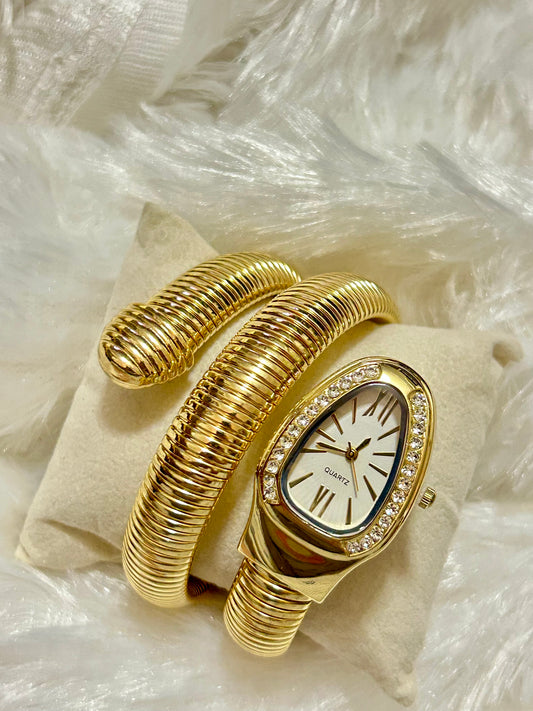 Diamonds Snake Watch(White Dial)