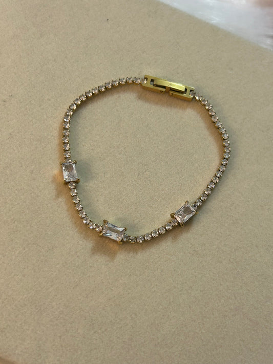 Tennis With Rectangular Diamond Bracelet