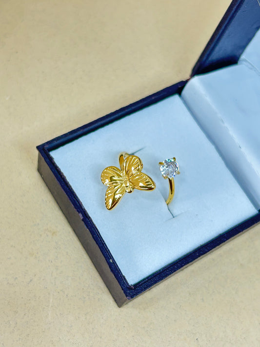 Butterfly Glow Adjustable Ring
