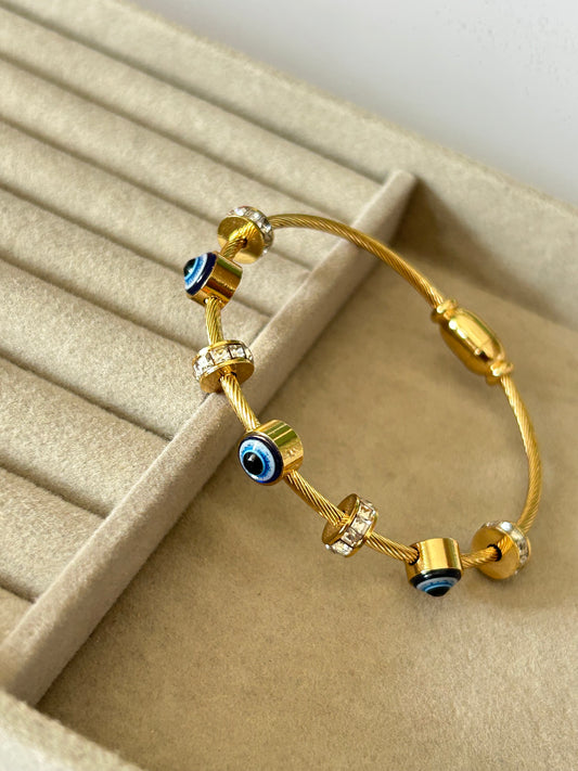 Evil Eye Studded Bracelet(Thin Wrist)