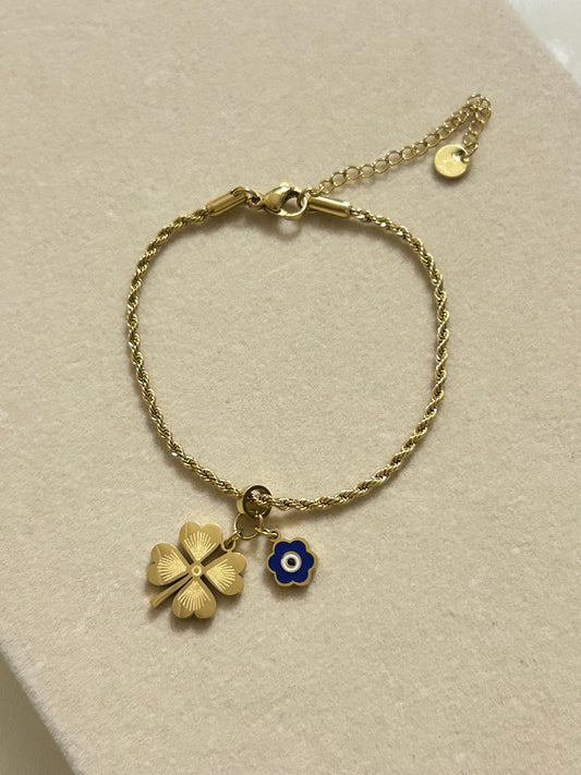 Clover Evil Eye Bracelet